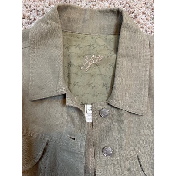 J. Jill Women's blazer, tan, Linen Blend size Medium, lightweight jacket - Picture 3 of 10